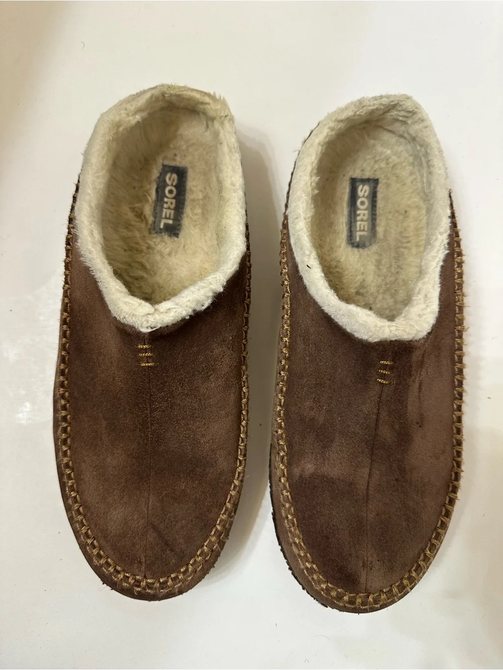 Sorel Mens Falcon Ridge II Tobacco Brown Suede Slip-On Clog Slippers Size 11